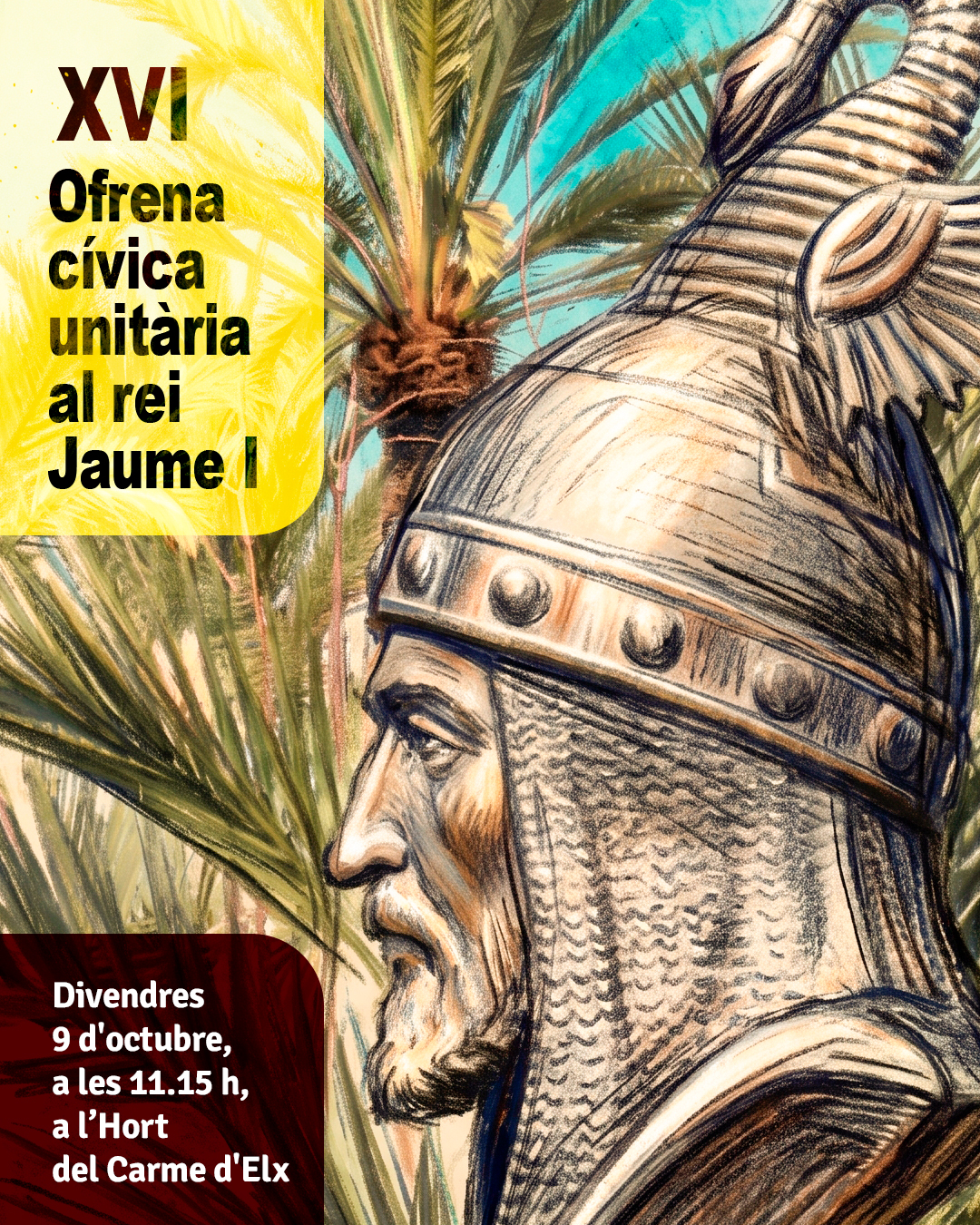 XVI Ofrena cívica unitaria al rei Jaume I el 9 d’Octubre, a les 11.15 h, a Elx